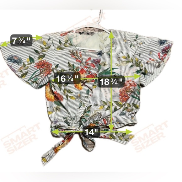 Zara Basic Floral Top Women’s Size Large - Picture 10 of 11